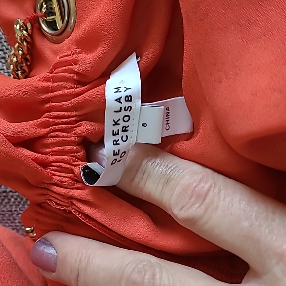 Derek Lam Crosby 10 tangerine orange mini dress. Size 8 - Picture 13 of 14